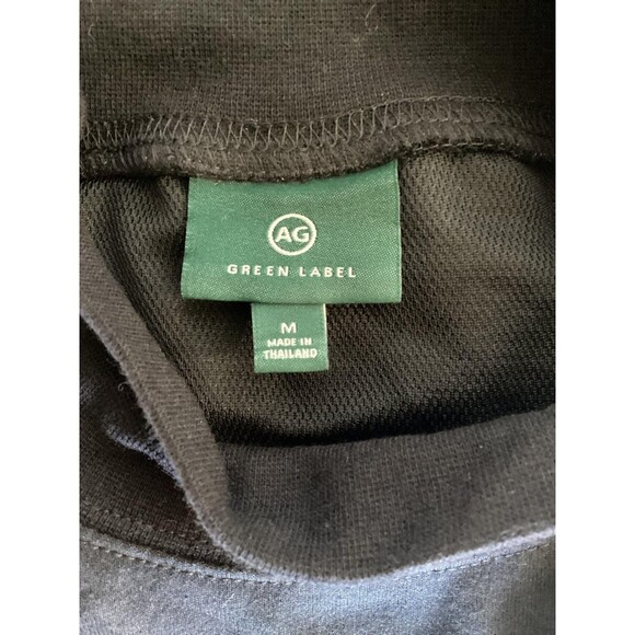 AG Green Label Shirt Mens Medium Black Mock Neck Long Sleeve Logo Pullover Knit - Picture 4 of 5